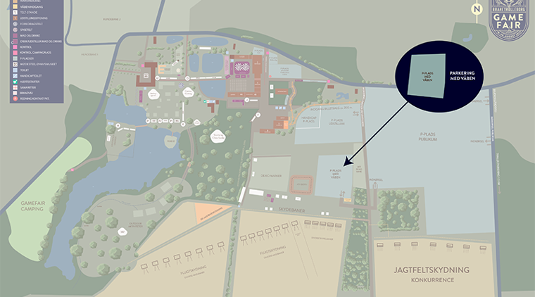 Oversigtskort Våbenparkering